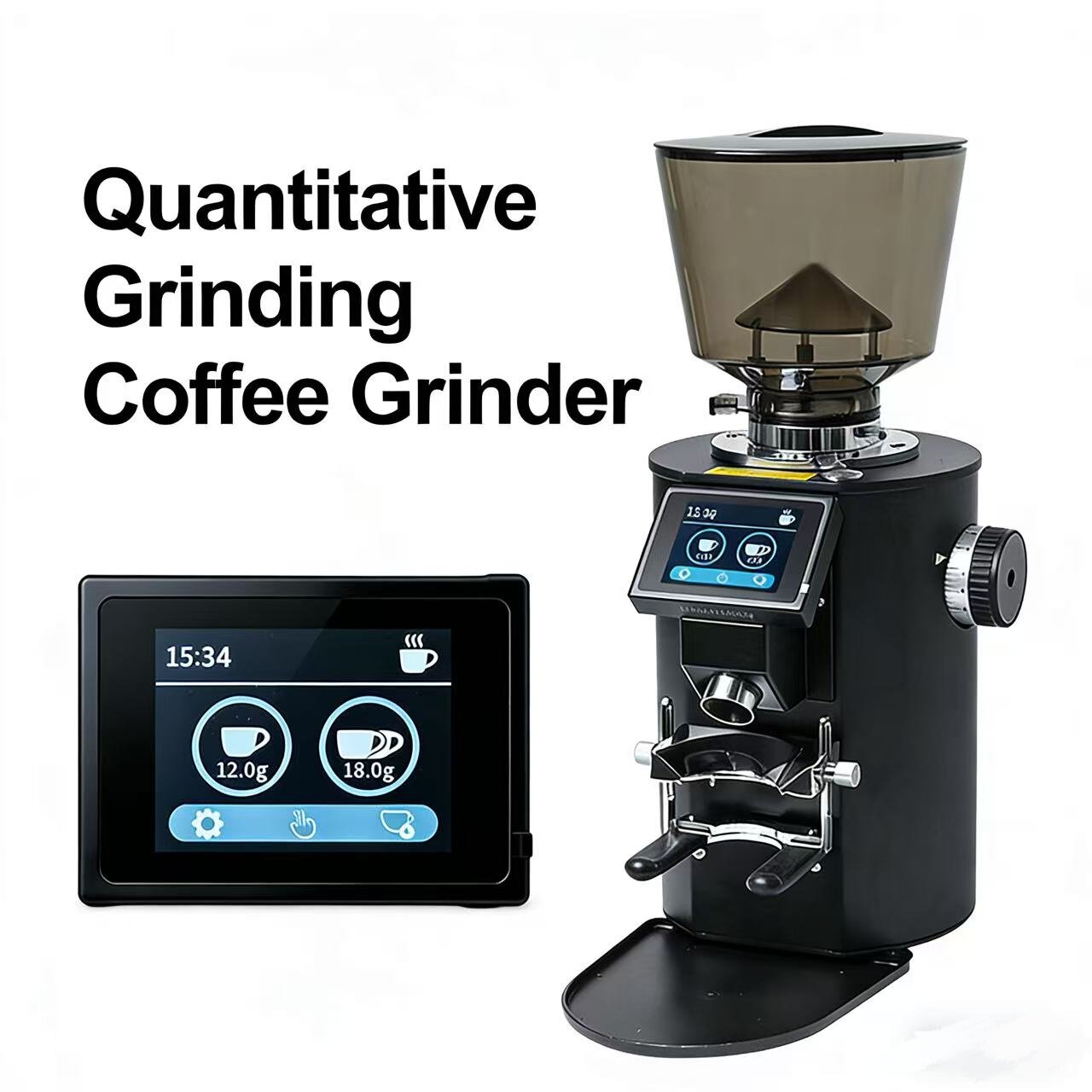 Coffee Grinder Burr Flat - เครื่องบดกาแฟมืออาชีพแบบใช้ในเชิงพาณิชย์ ขนาด 64 มม. ใบมีดไทเทเนียมแบบแบน บดตามน้ำหนัก