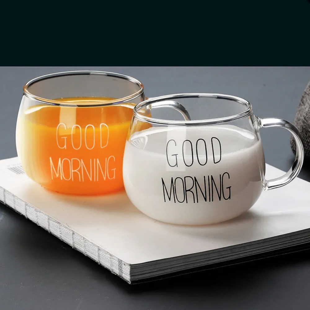 Espresso Shot Glass - 1 PC Creative แก้วกาแฟชาถ้วย 350ml พิมพ์แก้วเครื่องดื่มขนมหวานอาหารเช้าถ้วยนมแก้ว