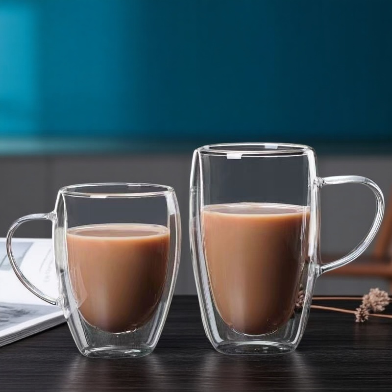 Espresso Shot Glass - 150/250/350/450ml ผนังคู่แก้วกาแฟแก้ว Borosilicate สูงทนความร้อนนมน้ําผลไม้ถ้วยน้ํา Espresso Shot