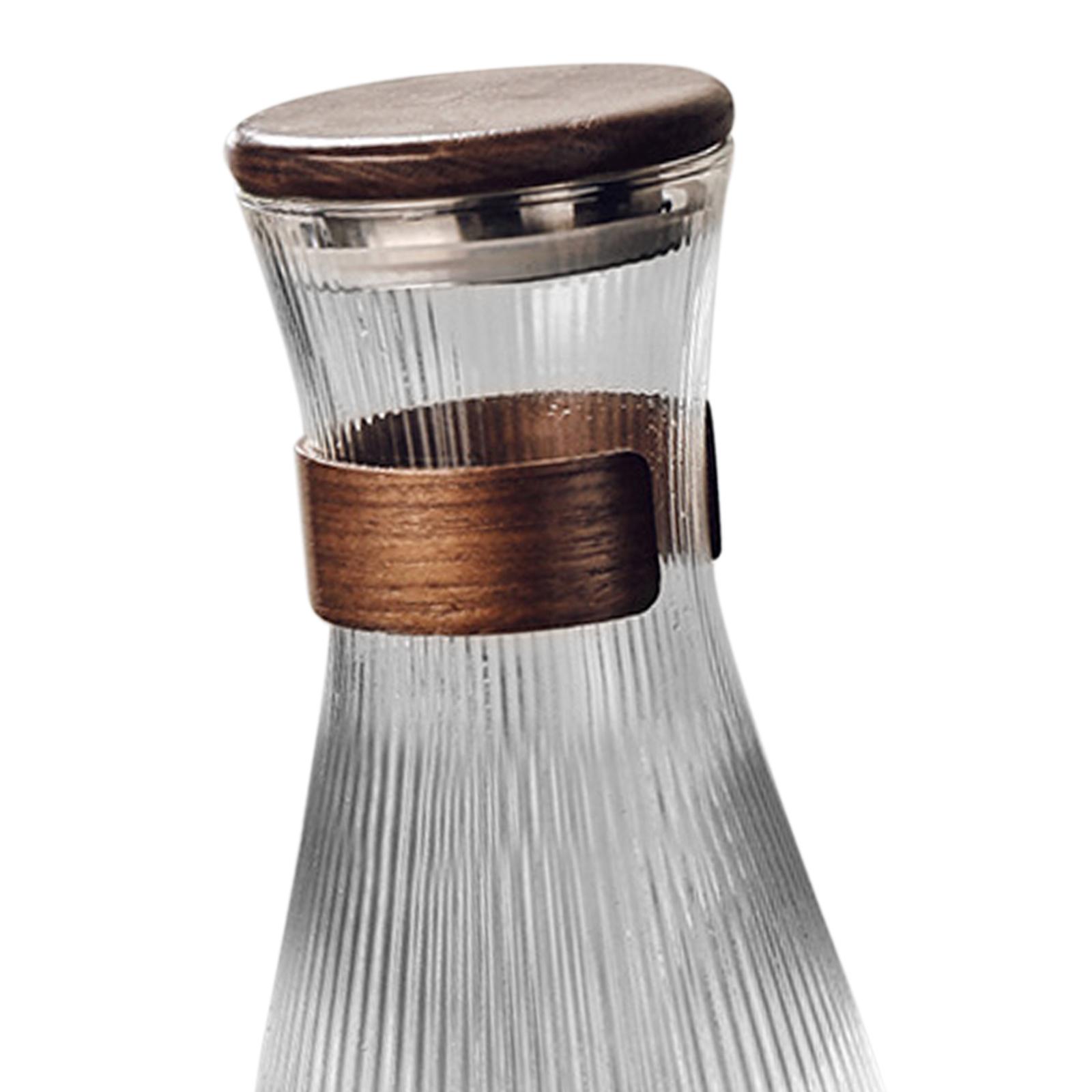 Espresso Shot Glass - เหยือกแก้วร้อนเย็น ฝาไม้วอลนัท ขนาด 1.5 ลิตร สำหรับนม