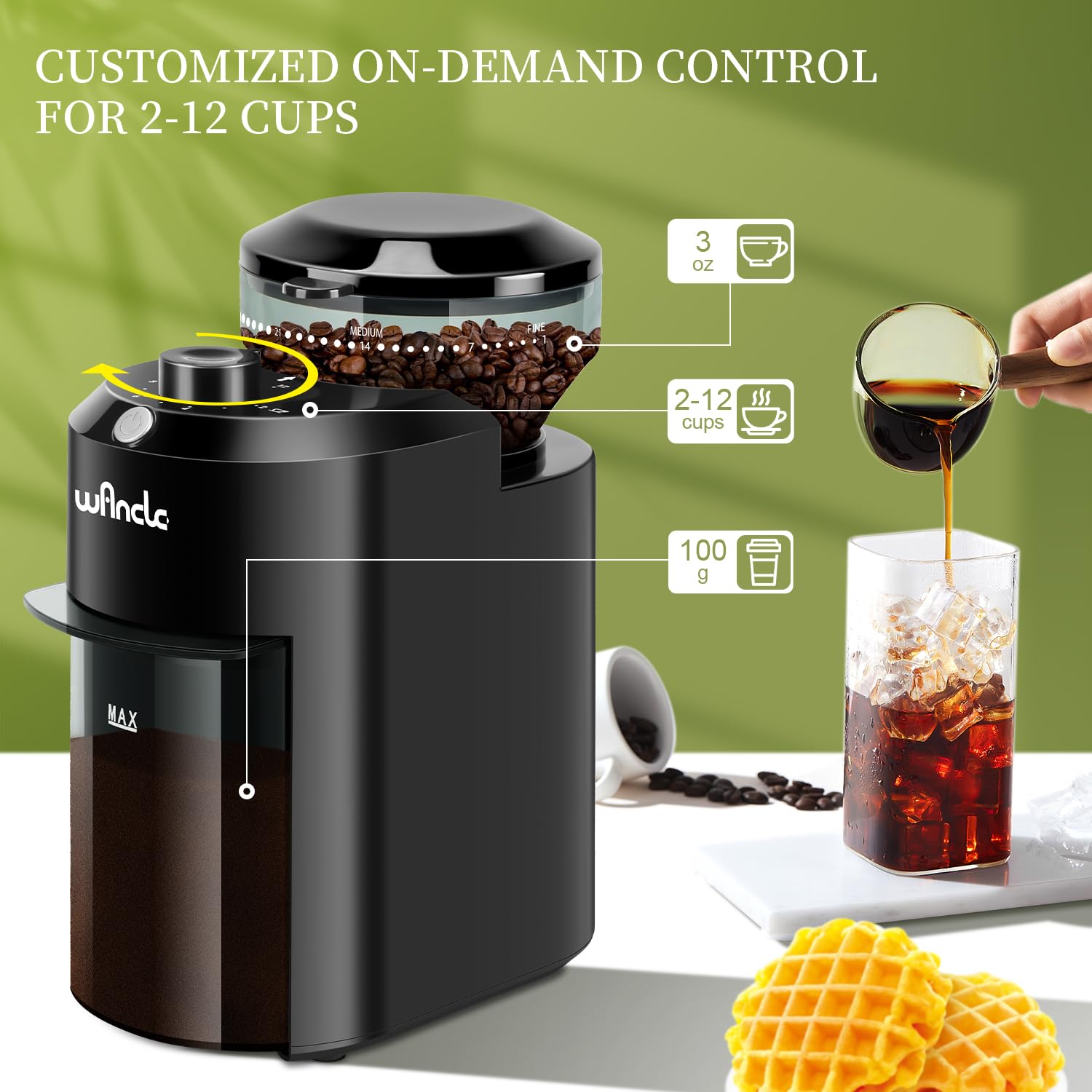 Wancle อัตโนมัติ Burr Mill เคร - Coffee Grinder Burr Flat บทวิจารณ์และราคา